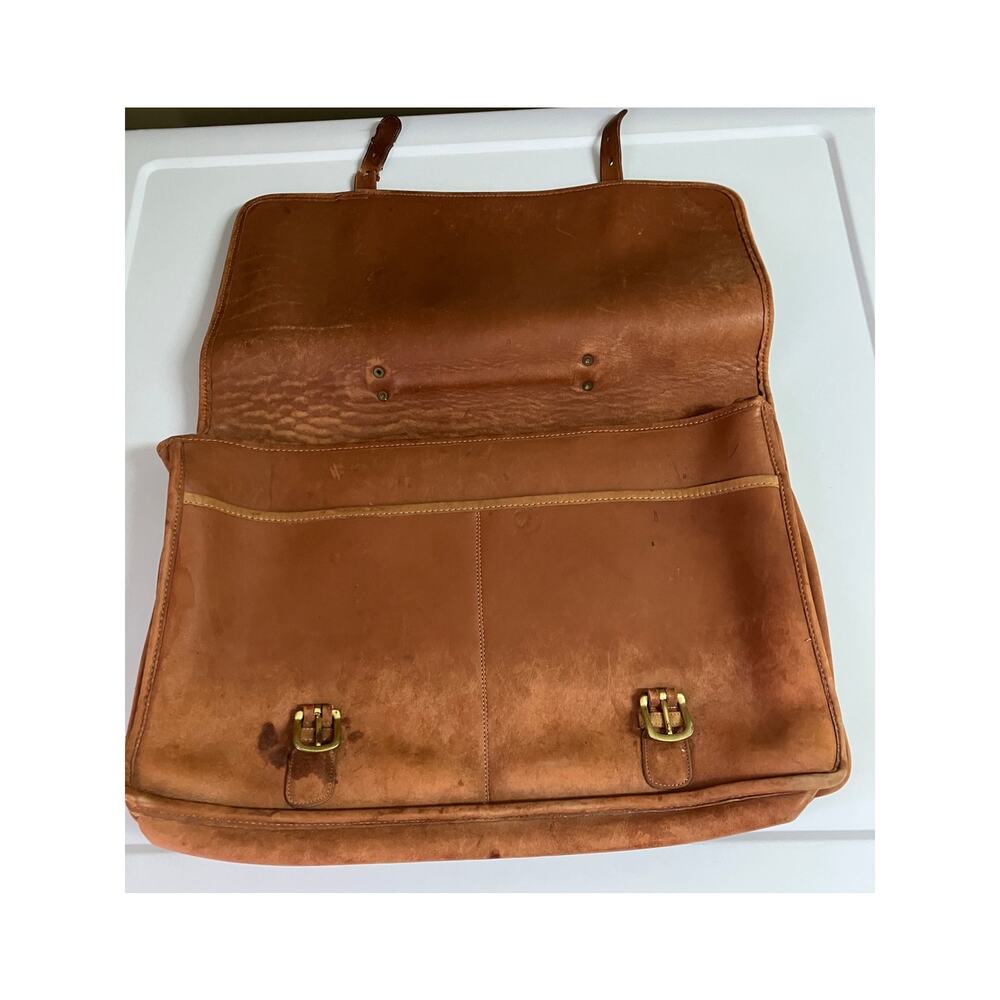 Coach USA Vintage Leather Briefcase Messenger Bag Tan Distressed *Read - Picture 2 of 14
